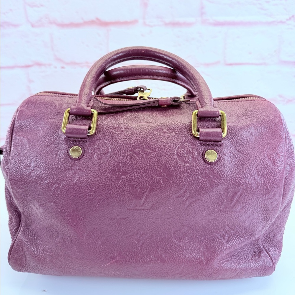 Louis Vuitton Plum Empreinte Speedy 25 Handbag Shoulder Bag - Picture 3 of 16
